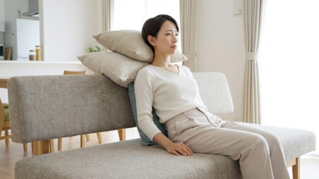 リラックスするには背もたれが低くくつろげない