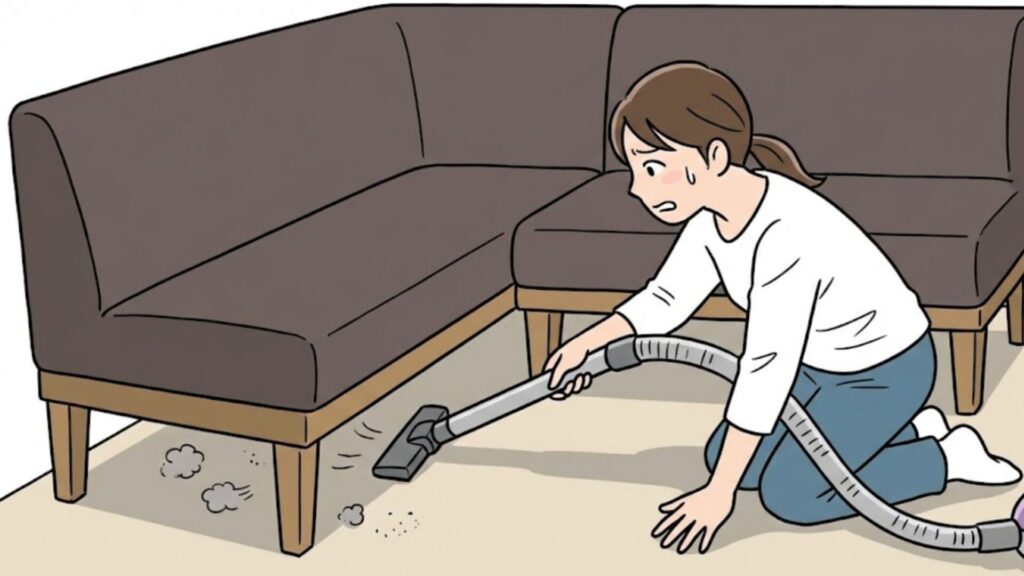 部屋のレイアウト変更や日々の掃除がしにくい