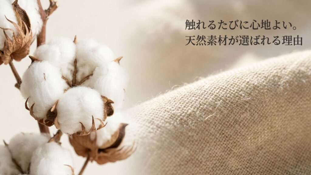 肌触りの良い天然素材（綿100%）を使用したナフコのソファーカバーの質感