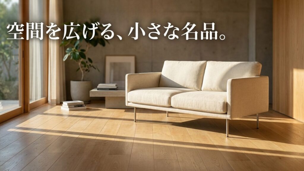 空間を広く見せるおしゃれでコンパクトな名品ソファの紹介イメージ