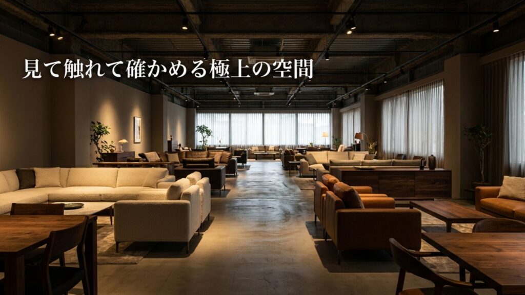 クラスティーナの実店舗で家具を見て触れて確かめる体験イメージ