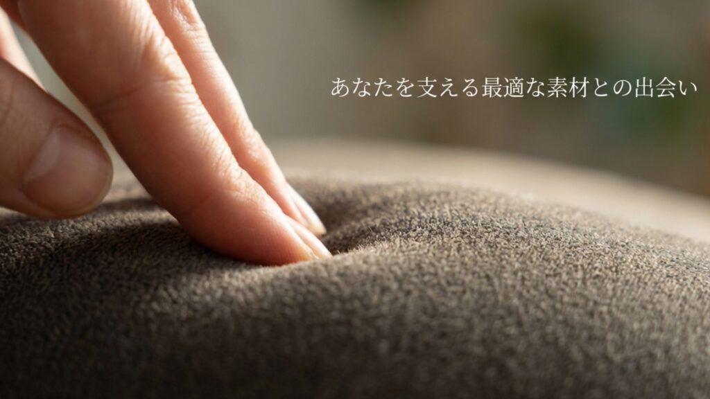 身体を支える最適なクッション素材を選ぶイメージ