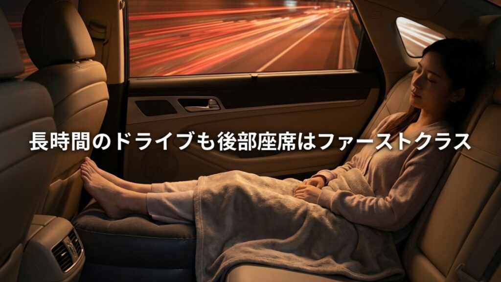 長時間のドライブも後部座席はファーストクラス