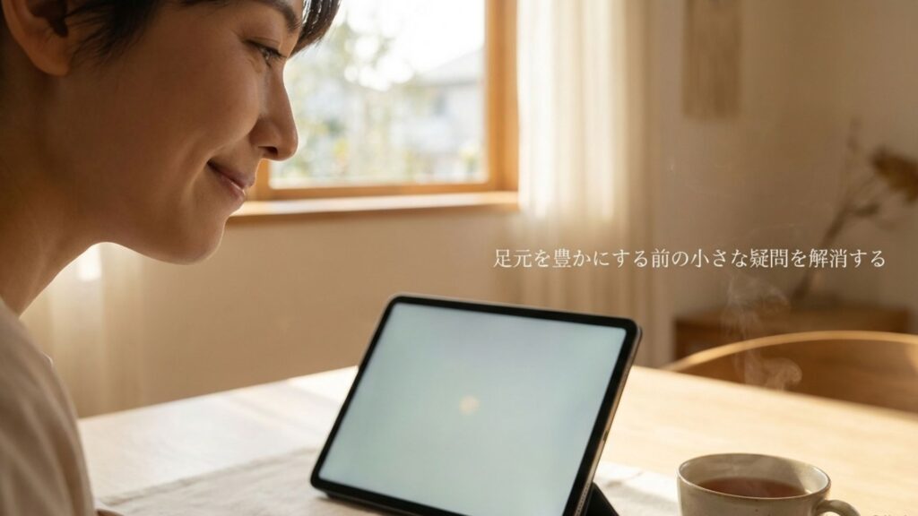 足元を豊かにする前に抱きやすい小さな疑問を解消するためのQ&Aセクションの導入。