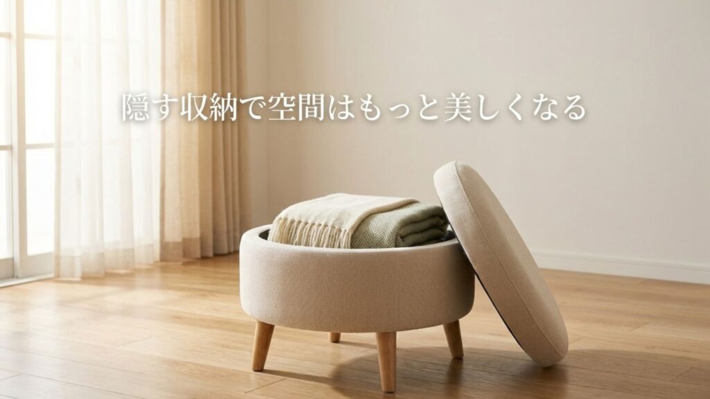 隠す収納で空間はもっと美しくなる便利な収納付きオットマン