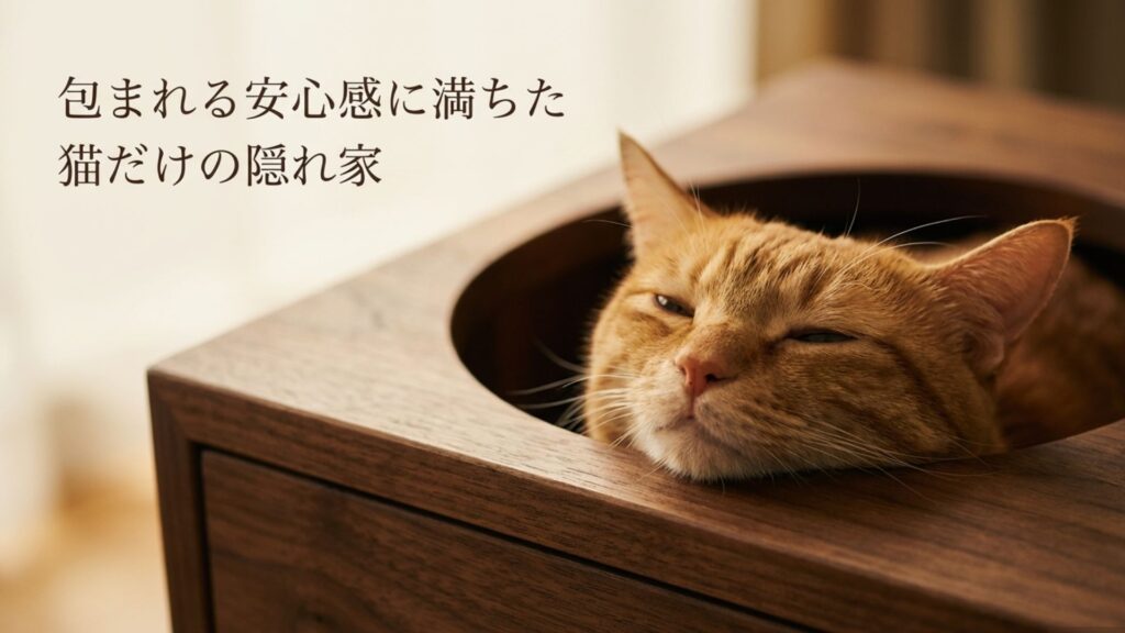 包まれる安心感に満ちた猫だけの隠れ家