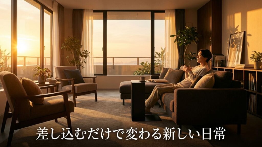 サイドテーブルを導入したことで、より豊かで新しい日常が始まったリビングの風景