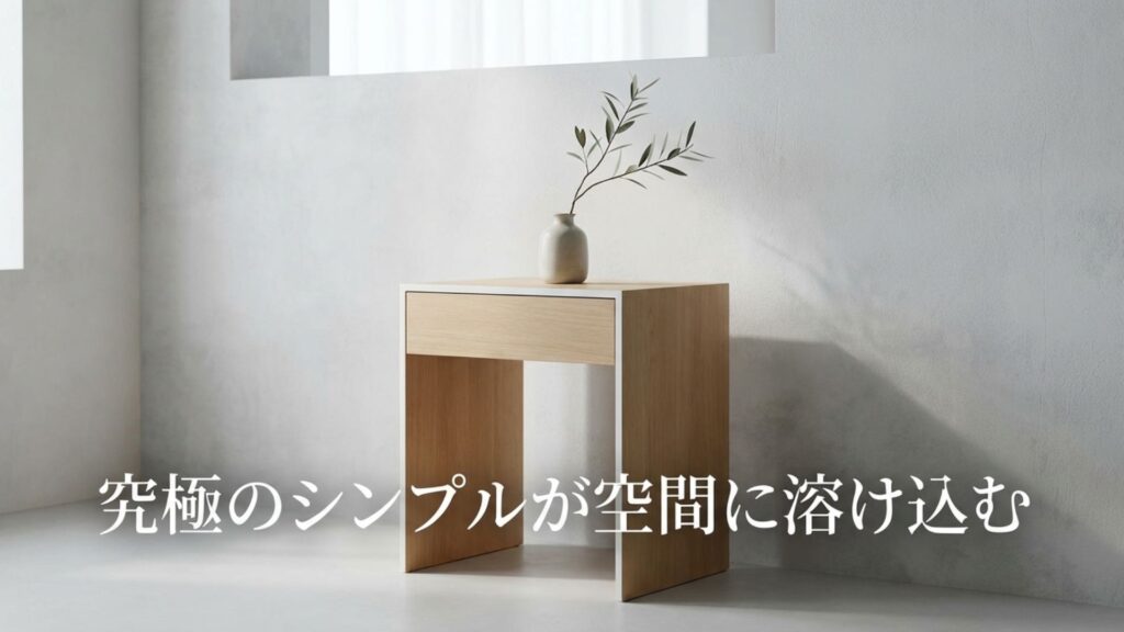 究極にシンプルで空間に溶け込む、無印良品風のサイドテーブル