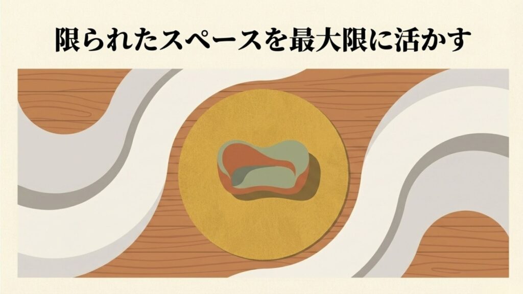 限られたスペースを最大限に活かすコンパクトなソファのイメージ