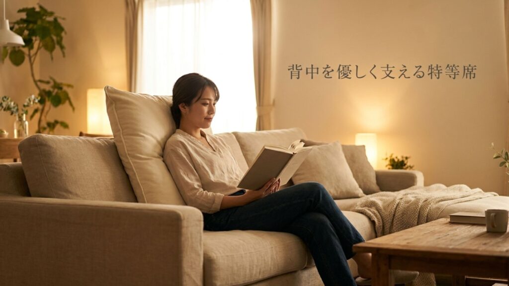 「背中を優しく支える特等席」というメッセージ