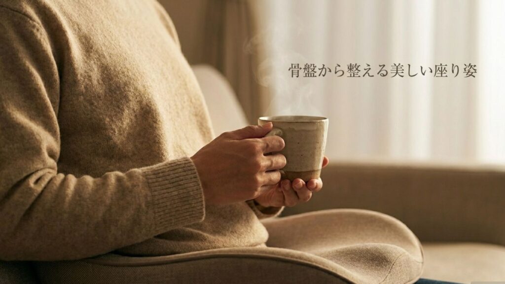 「骨盤から整える美しい座り姿」というメッセージ