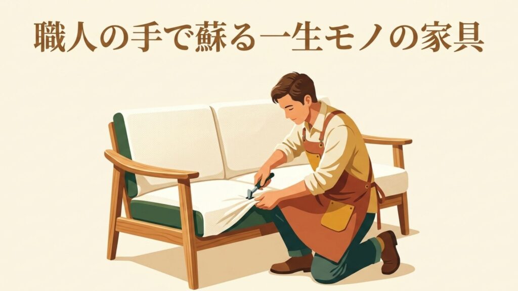 職人の手作業で張り替えられ蘇る一生モノのソファ