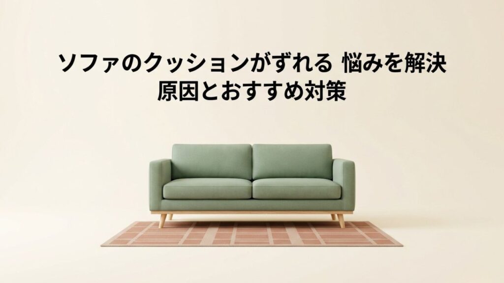 緑色の2人掛けソファがラグの上に置かれている様子